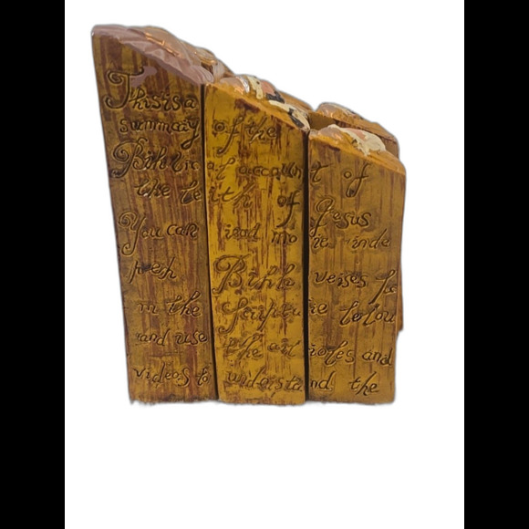 Pillar Nativity w/Bible Verses 9 Pc Set - Picture 3 of 4